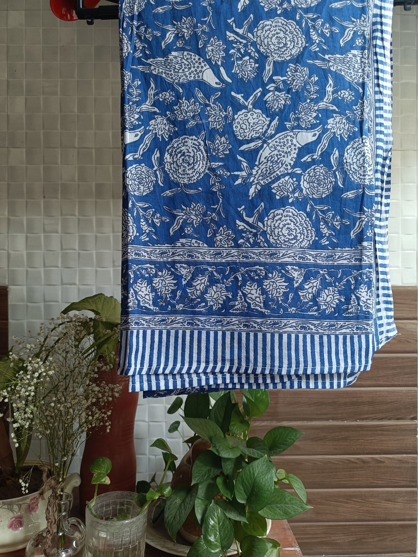 Handblock Cotton Scarf – Ethnic Print, Lightweight, Natural Dye, Soft & Breathable
