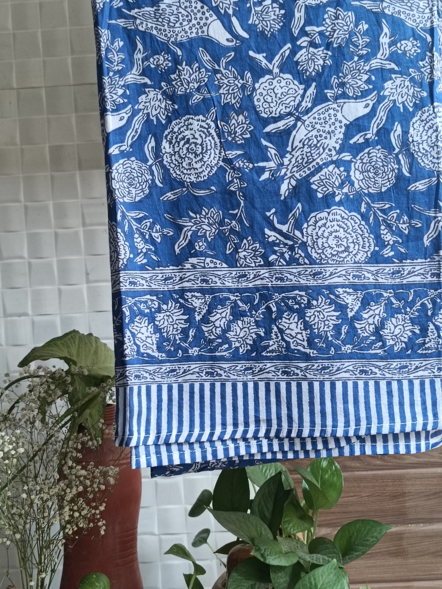 Handblock Cotton Scarf – Ethnic Print, Lightweight, Natural Dye, Soft & Breathable