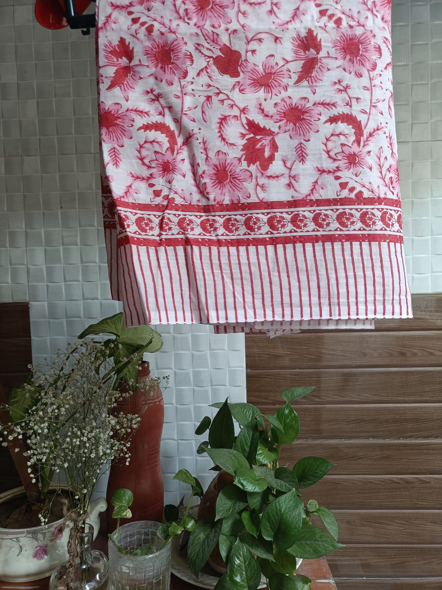 Handblock Cotton Scarf – Ethnic Print, Lightweight, Natural Dye, Soft & Breathable