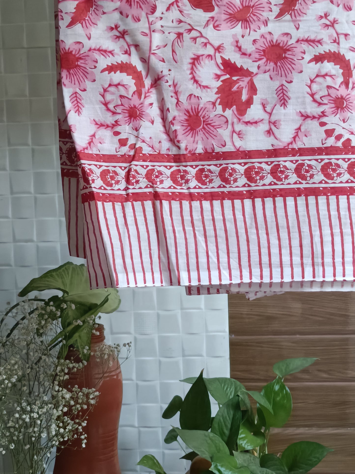 Handblock Cotton Scarf – Ethnic Print, Lightweight, Natural Dye, Soft & Breathable
