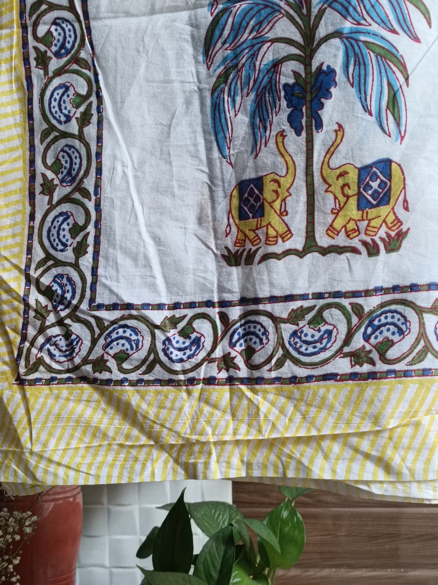 Handblock Cotton Scarf – Ethnic Print, Lightweight, Natural Dye, Soft & Breathable