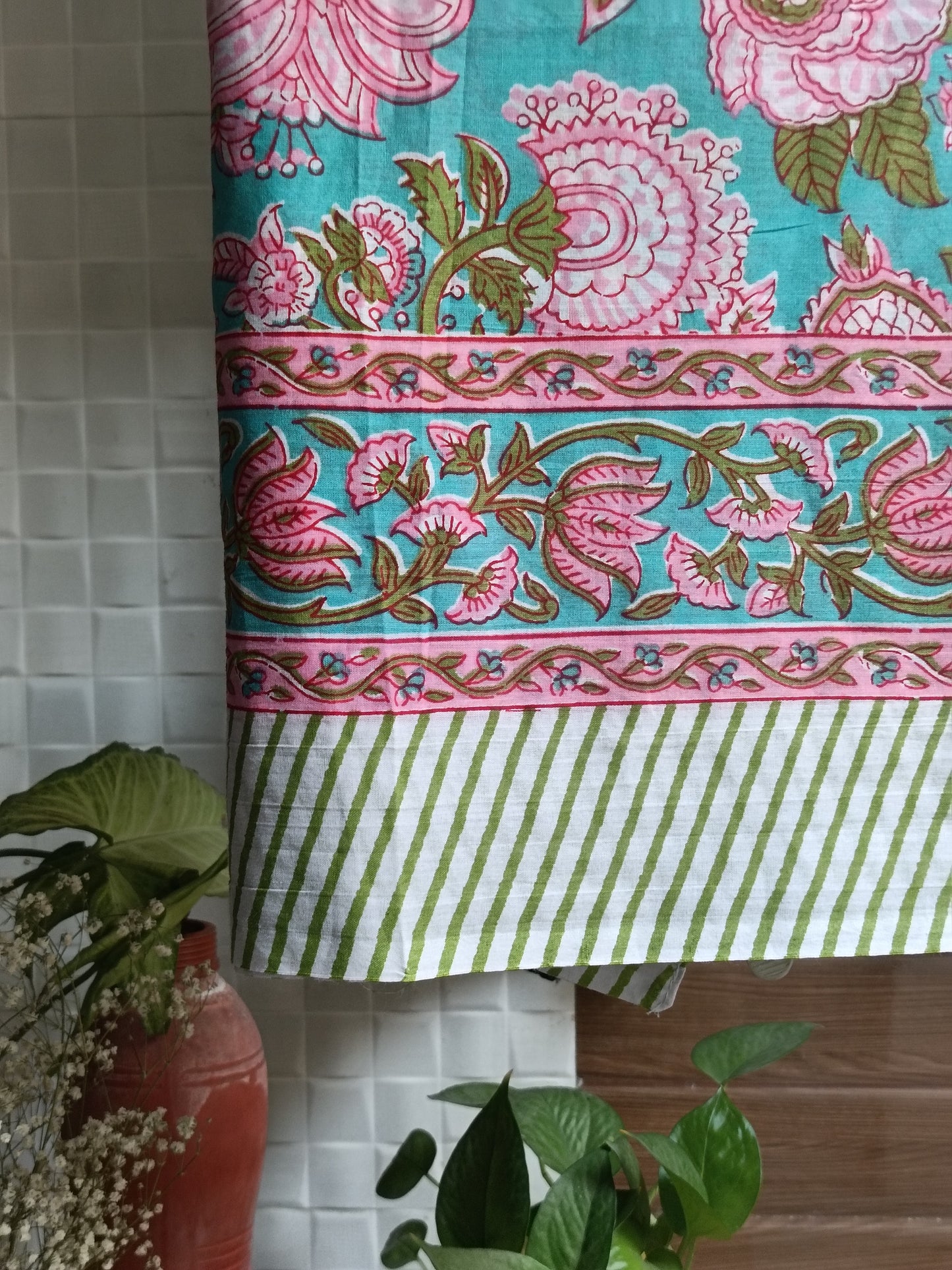 Handblock Cotton Scarf – Ethnic Print, Lightweight, Natural Dye, Soft & Breathable