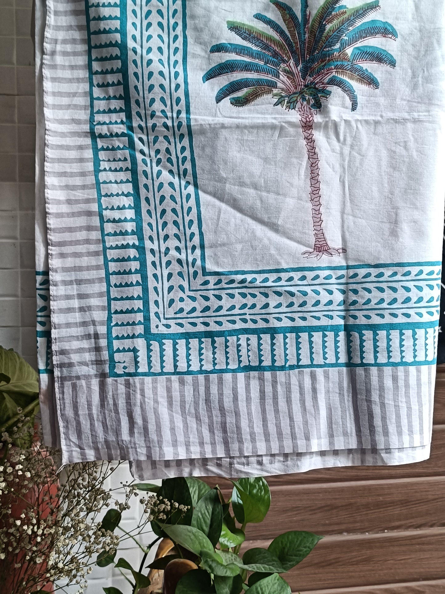Handblock Cotton Scarf – Ethnic Print, Lightweight, Natural Dye, Soft & Breathable