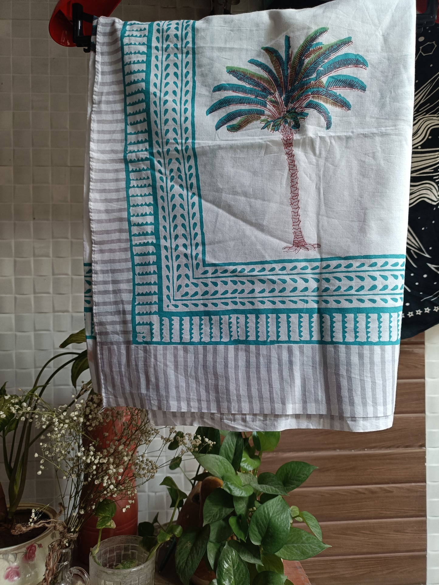 Handblock Cotton Scarf – Ethnic Print, Lightweight, Natural Dye, Soft & Breathable