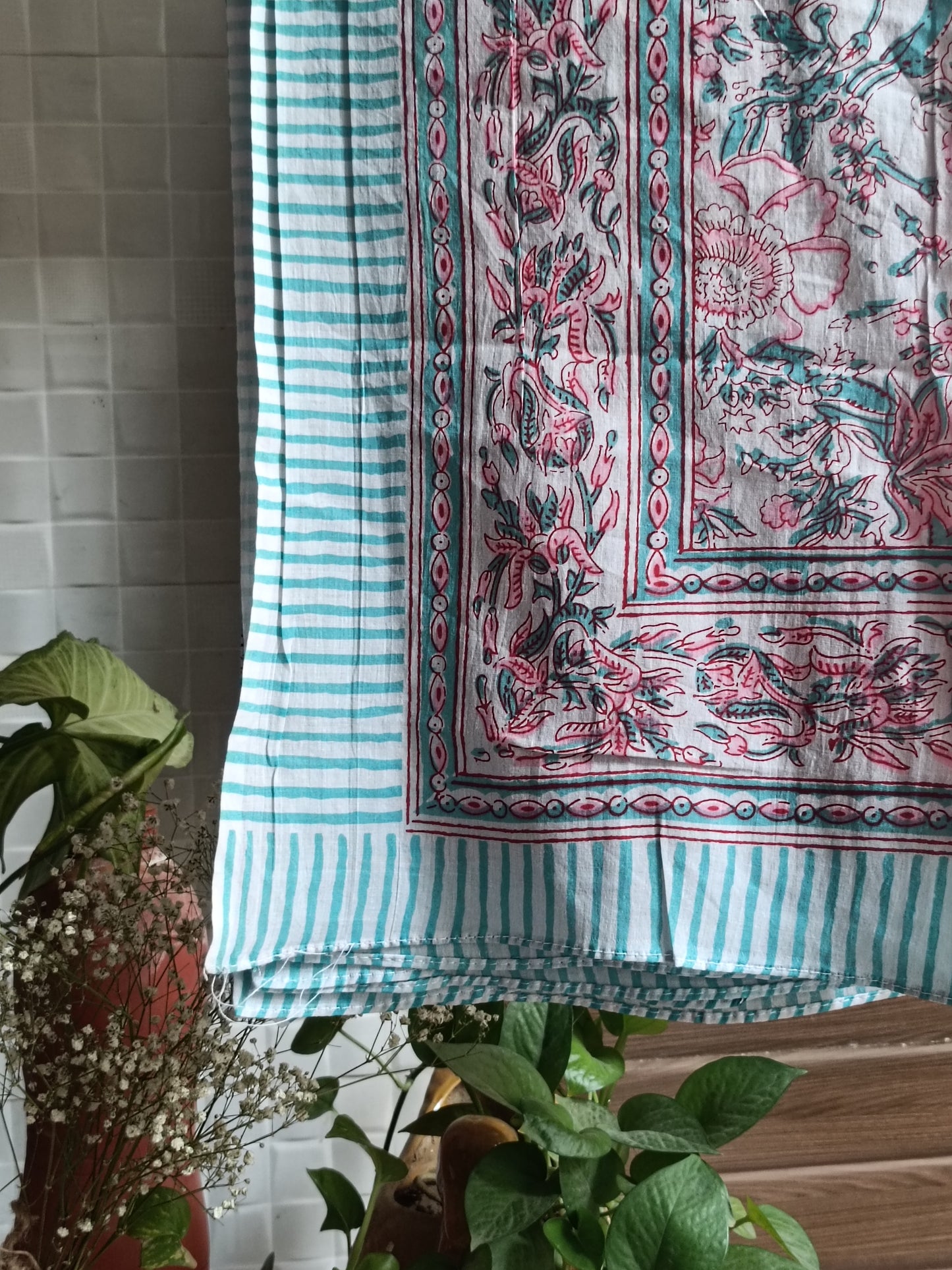 Handblock Cotton Scarf – Ethnic Print, Lightweight, Natural Dye, Soft & Breathable