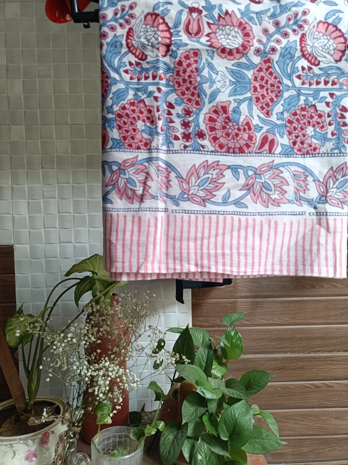 Handblock Cotton Scarf – Ethnic Print, Lightweight, Natural Dye, Soft & Breathable
