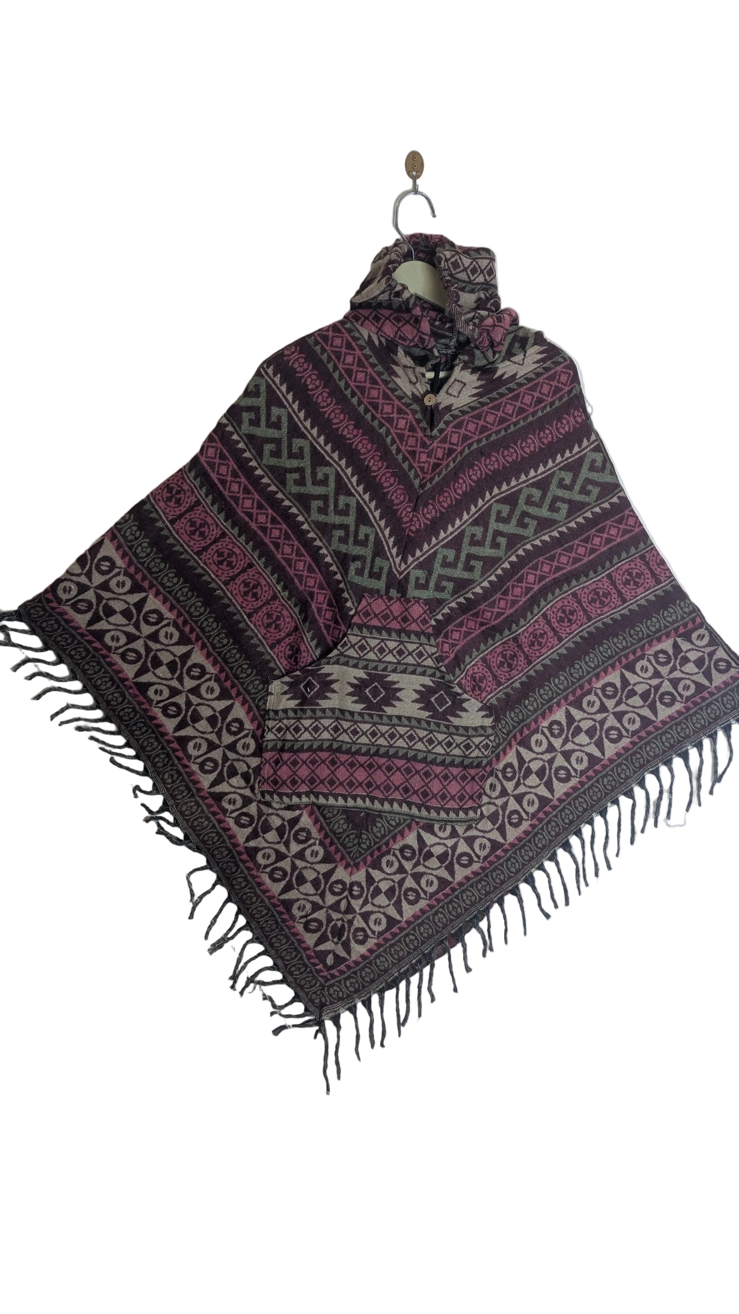 Himalayan Zen Woven Gheri Joggers – Natural Cream with Indigo & Magenta Accents