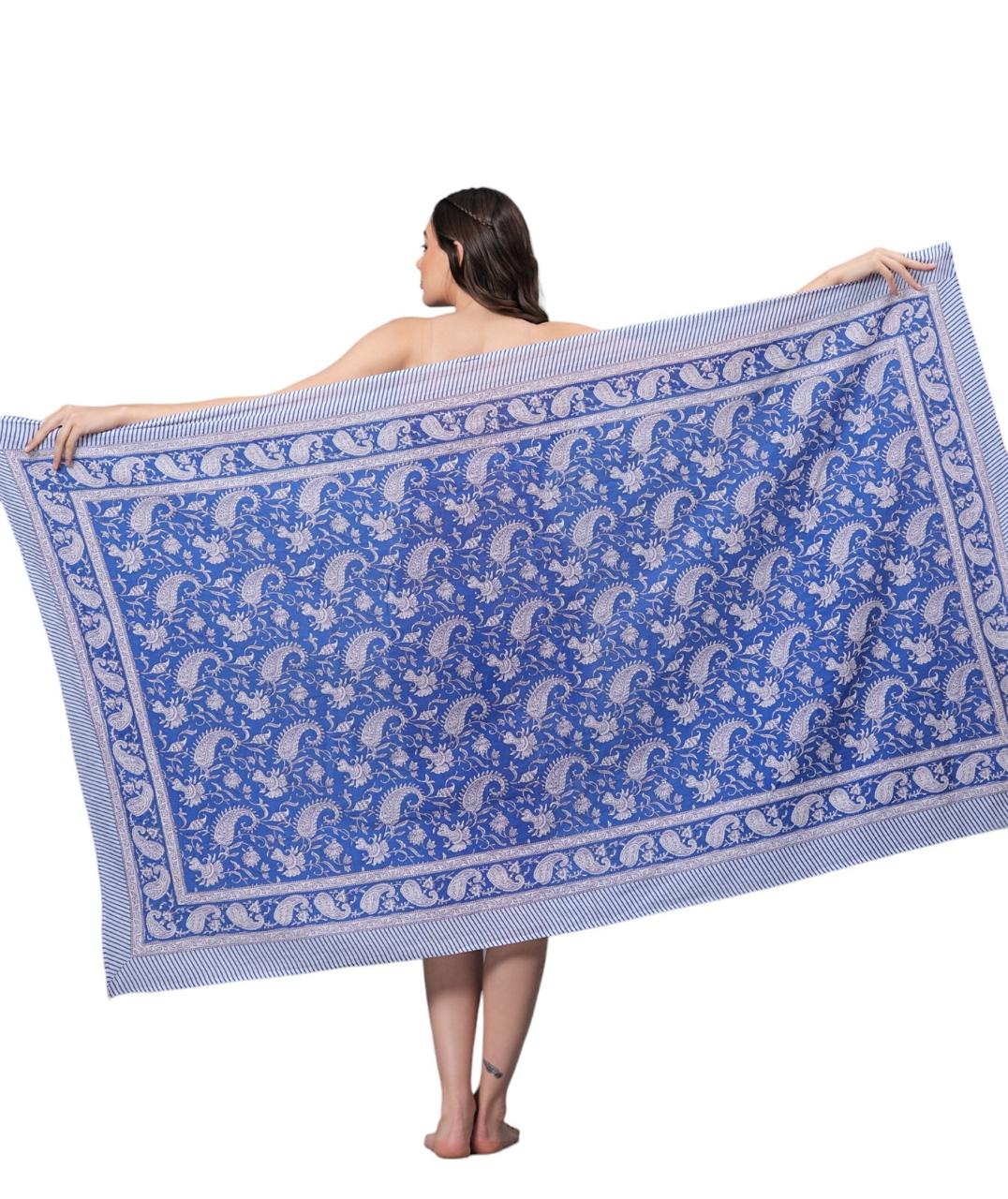 Handblock Cotton Scarf – Ethnic Print, Lightweight, Natural Dye, Soft & Breathable