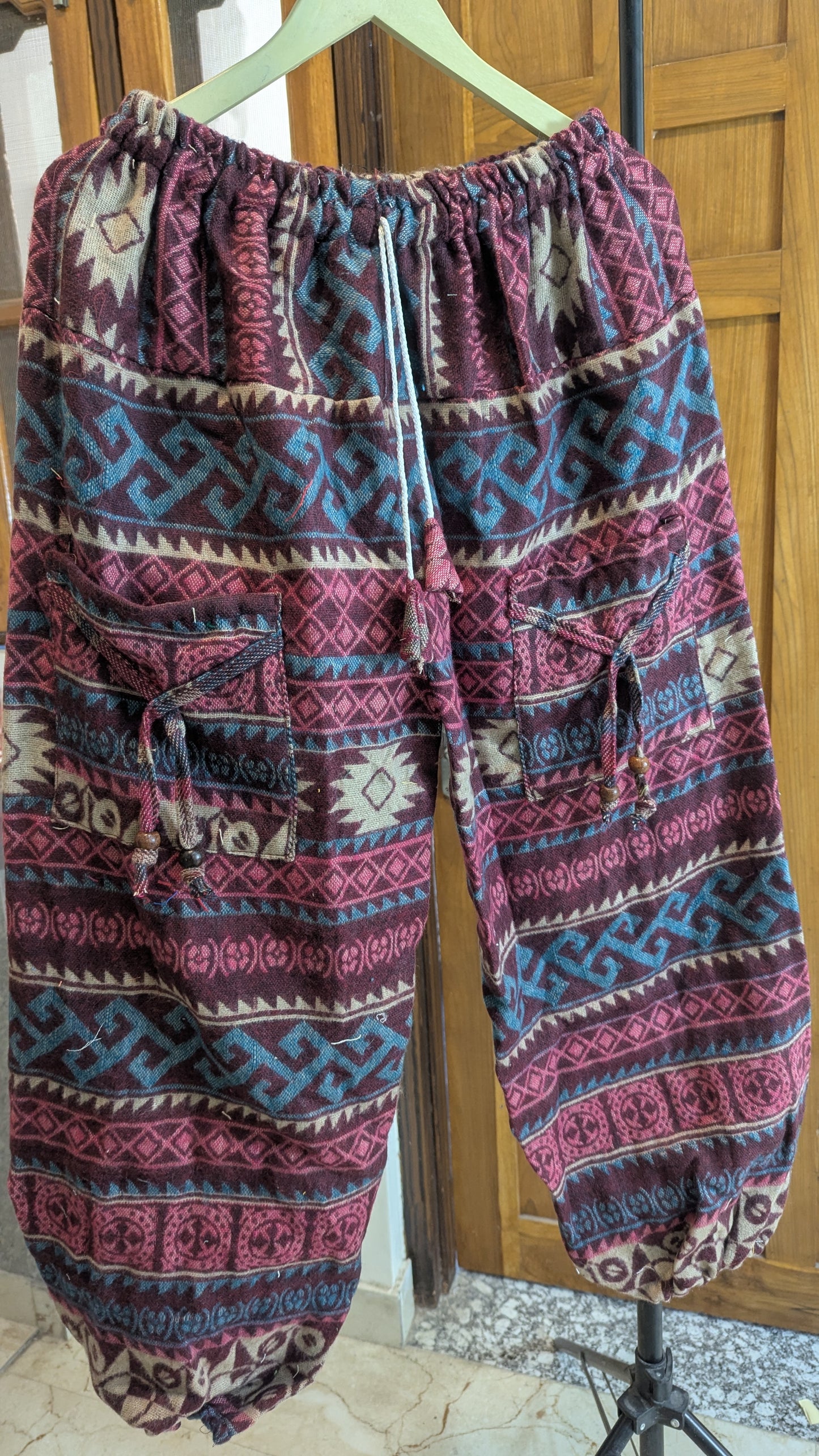 RishikeshStore Ethnic Maroon & Teal Harem Pants - Cozy Comfort