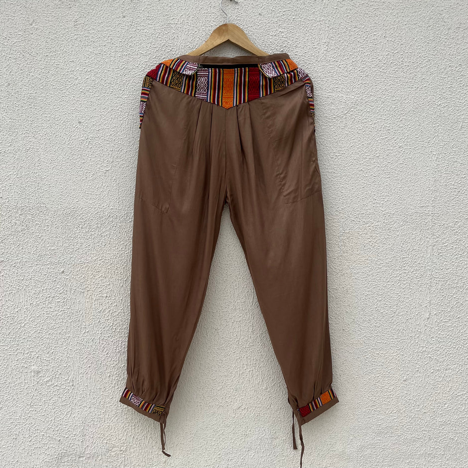 Brown Nepali Kullu Style Pant – Handcrafted Ethnic Fashion