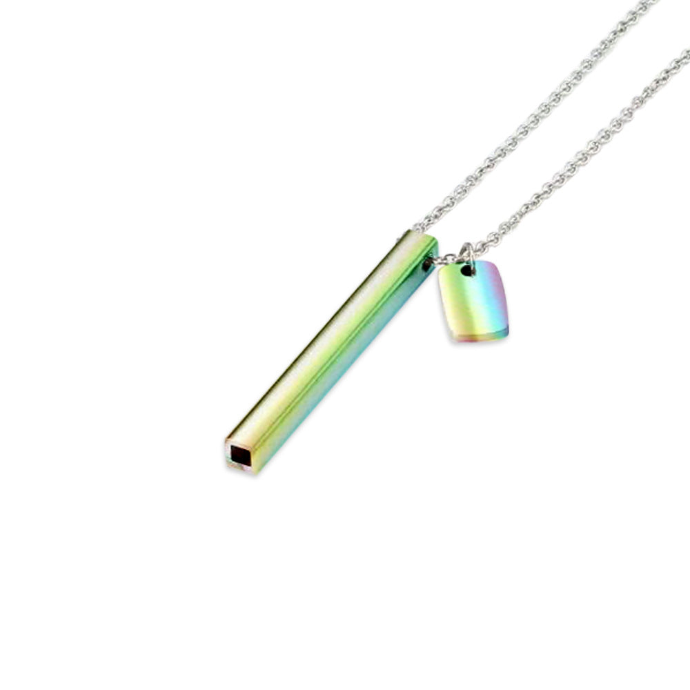 Square Tube Whistle Yoga Meditation Necklace