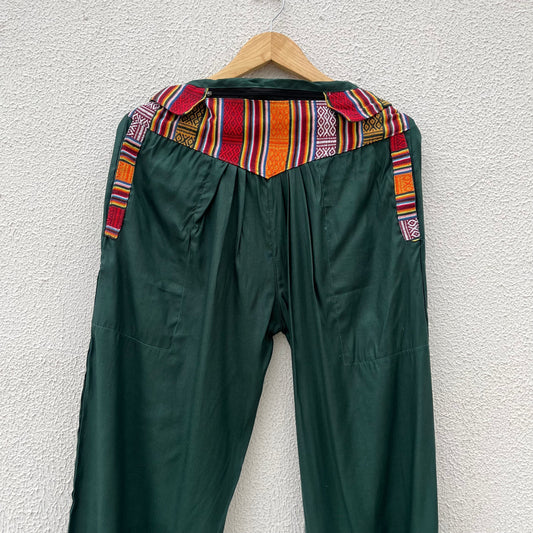 Green Nepali Kullu Style Pant – Handcrafted Ethnic Fashion