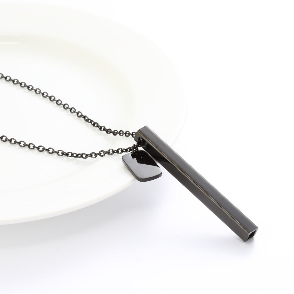 Square Tube Whistle Yoga Meditation Necklace