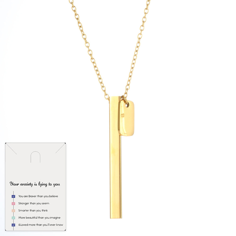 Square Tube Whistle Yoga Meditation Necklace