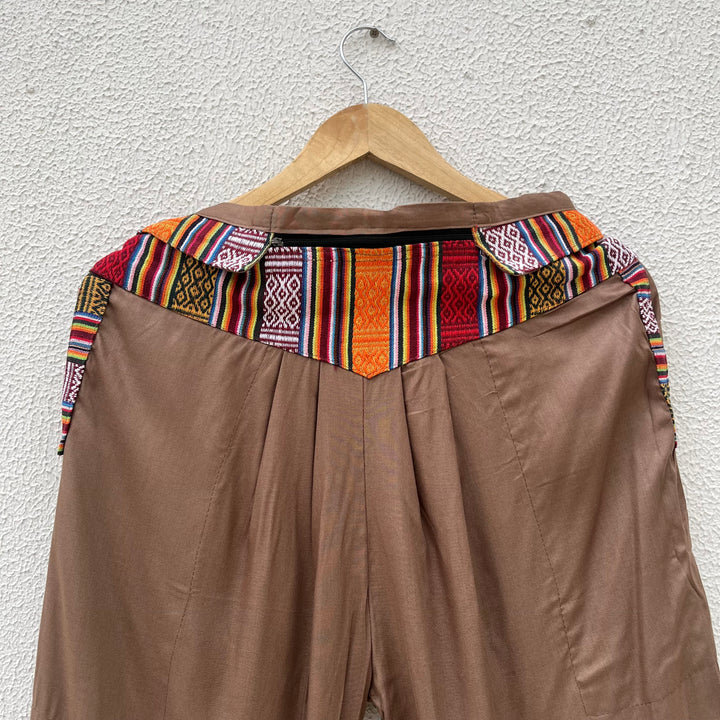 Brown Nepali Kullu Style Pant – Handcrafted Ethnic Fashion