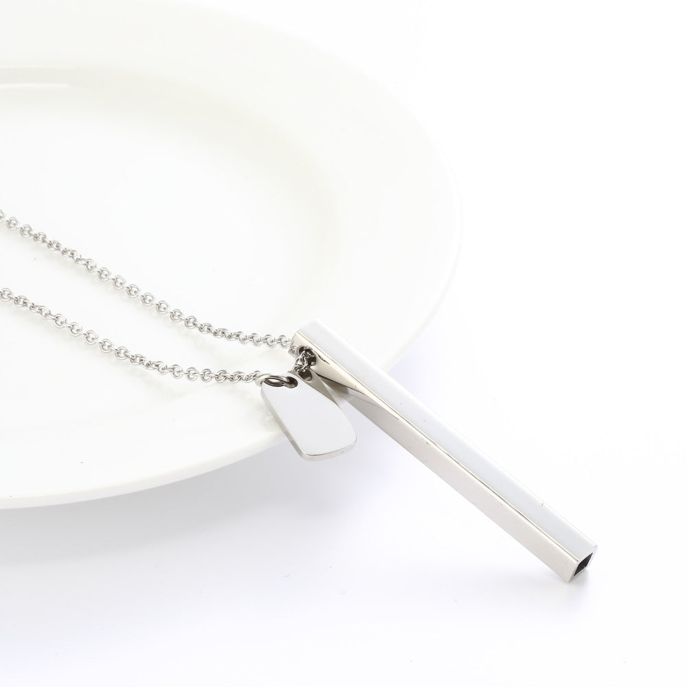 Square Tube Whistle Yoga Meditation Necklace
