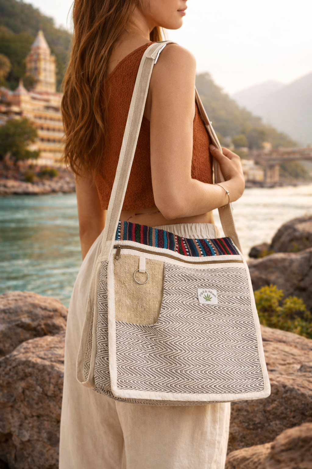 Eco-Friendly Handcrafted Himalayan Hemp Cross-body Bag