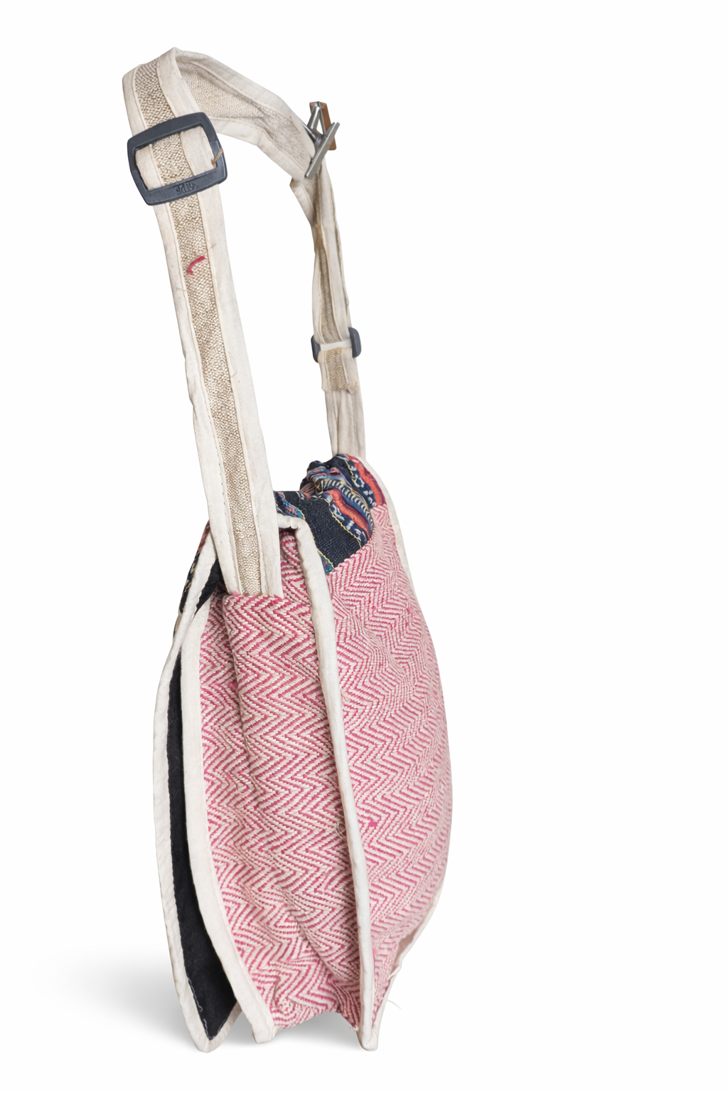 Handmade Hemp Crossbody Bag – Boho Tribal Design | Eco-Friendly Unisex Sling Bag