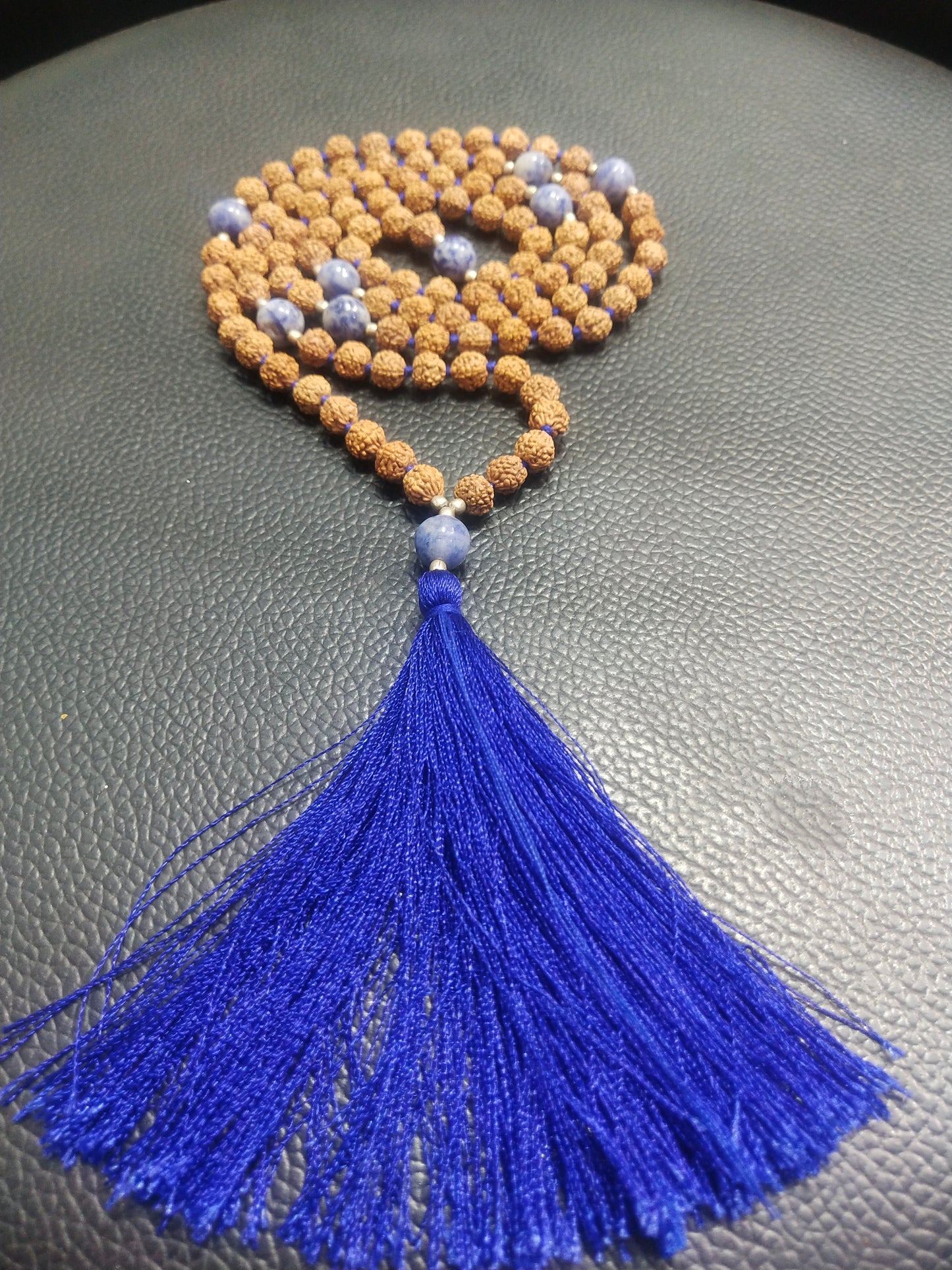 Sodalite with Rudraksha