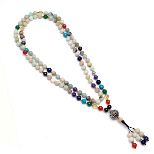 Amazonite : 7 Chakra Healing Necklace"