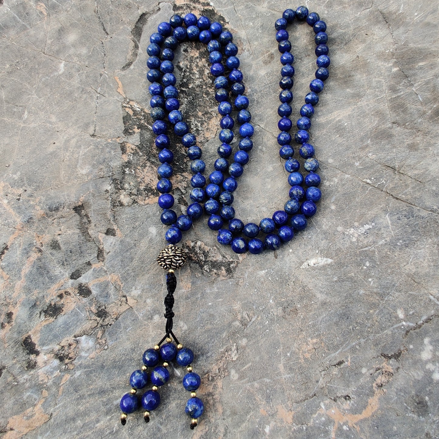 Lapis Lazuli Tranquil Mala: 108 Bead Meditation Necklace