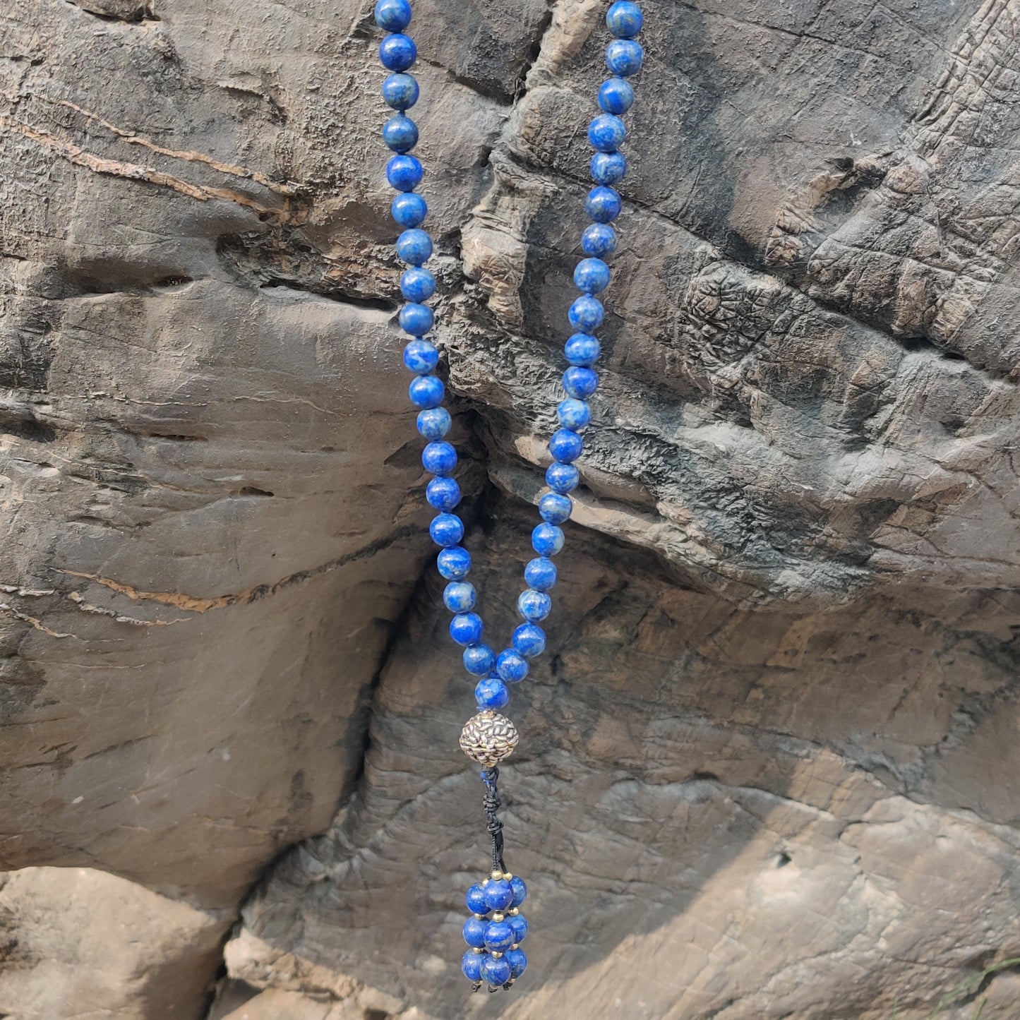 Lapis Lazuli Tranquil Mala: 108 Bead Meditation Necklace