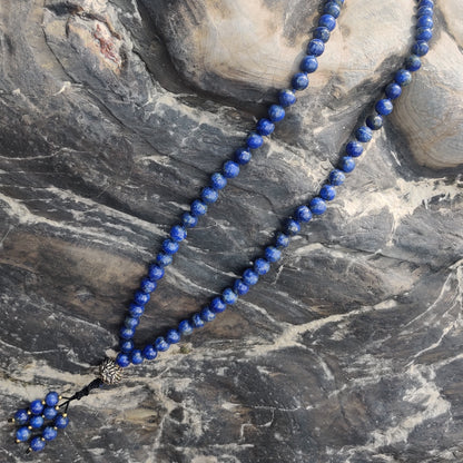 Lapis Lazuli Tranquil Mala: 108 Bead Meditation Necklace