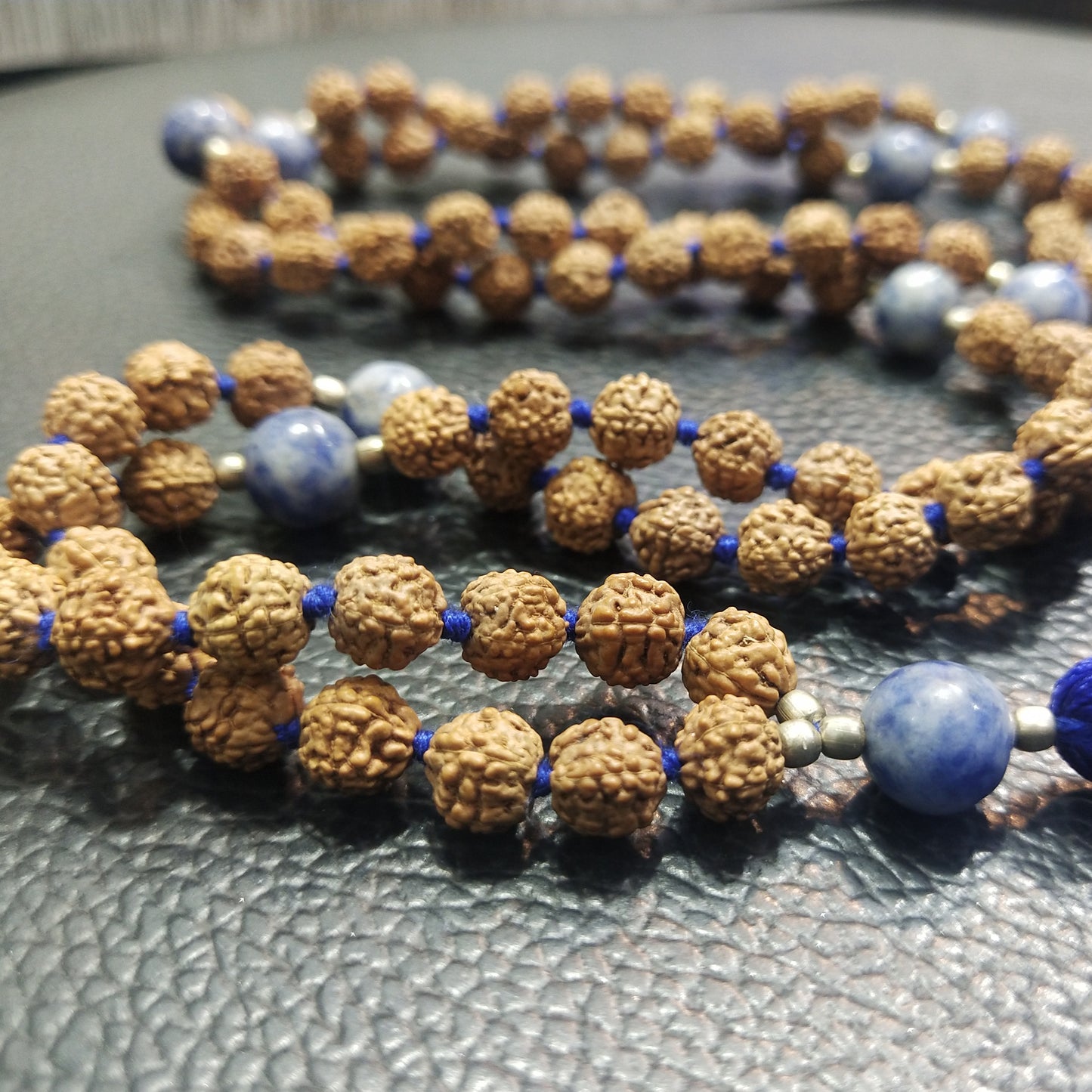 Sodalite with Rudraksha