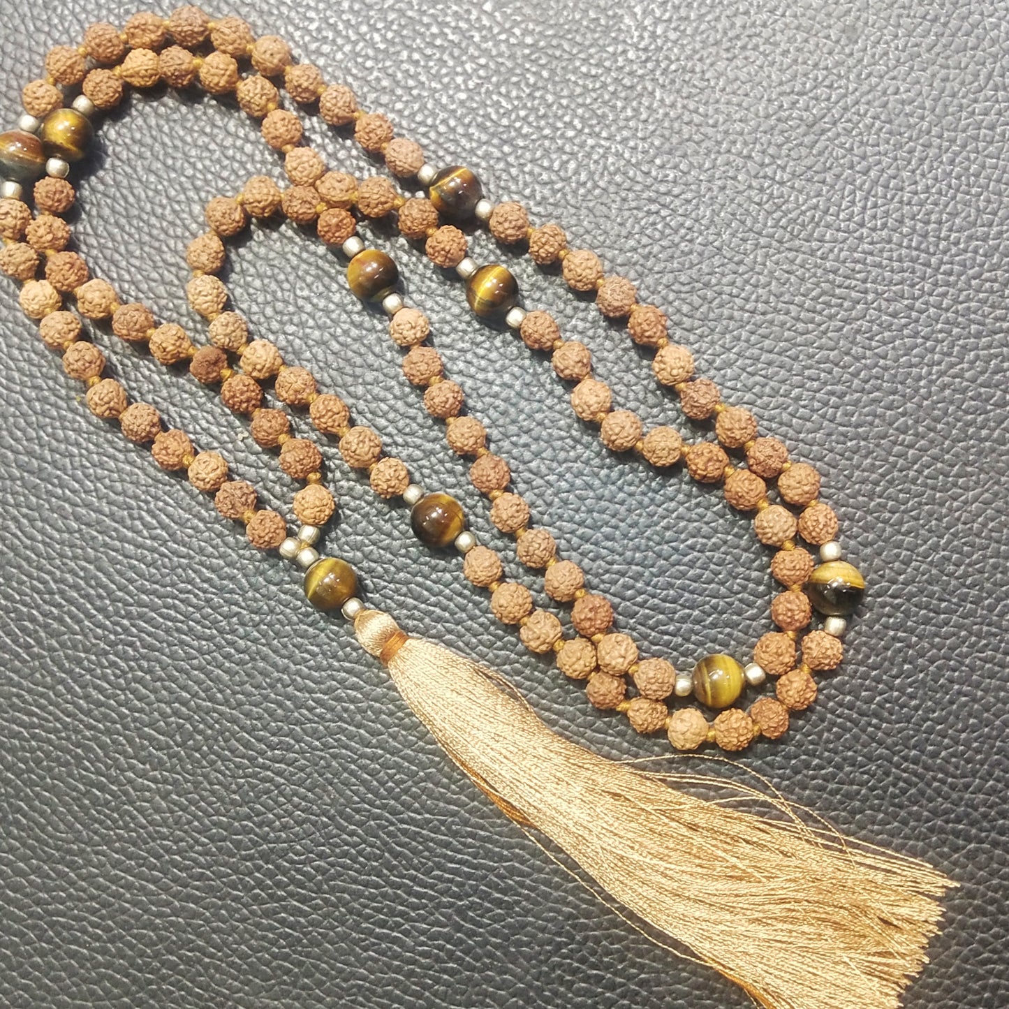 Tiger Eye with Rudraksha