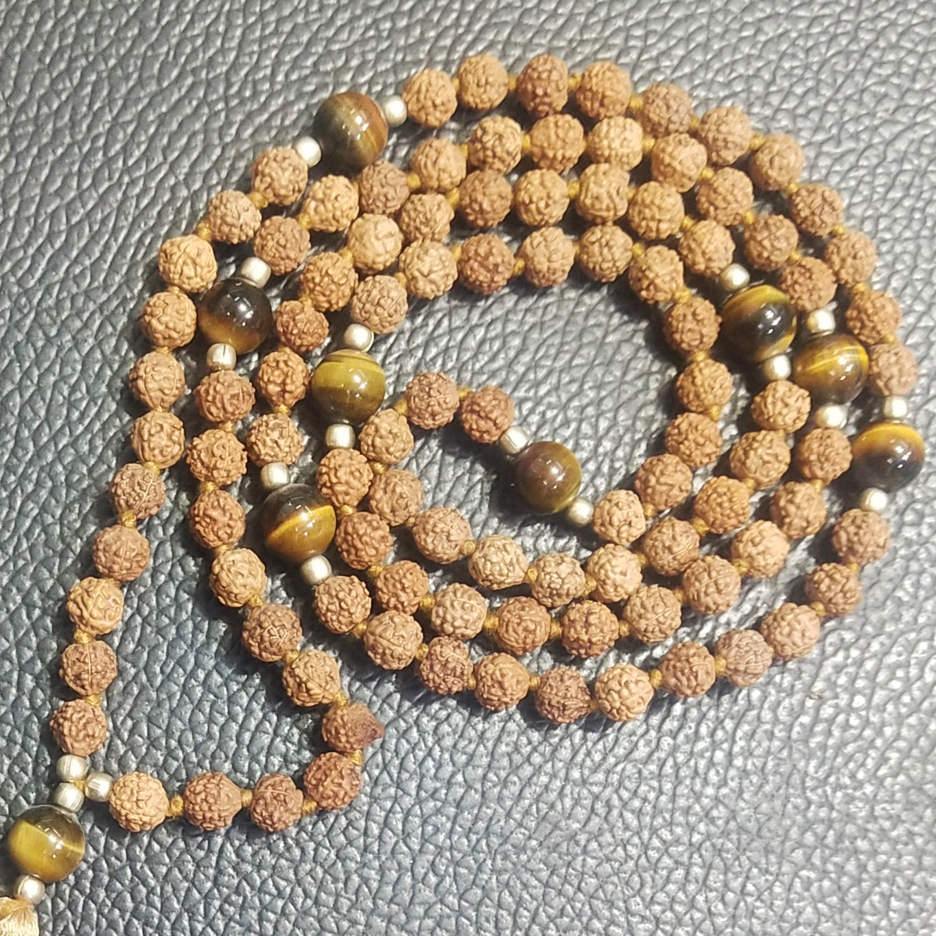 Tiger Eye with Rudraksha