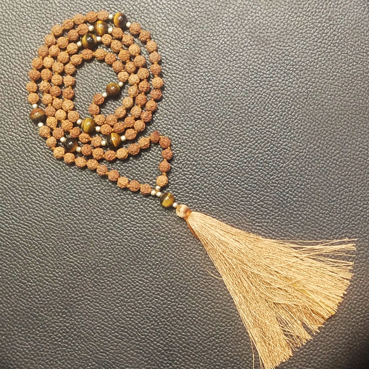 Tiger Eye with Rudraksha