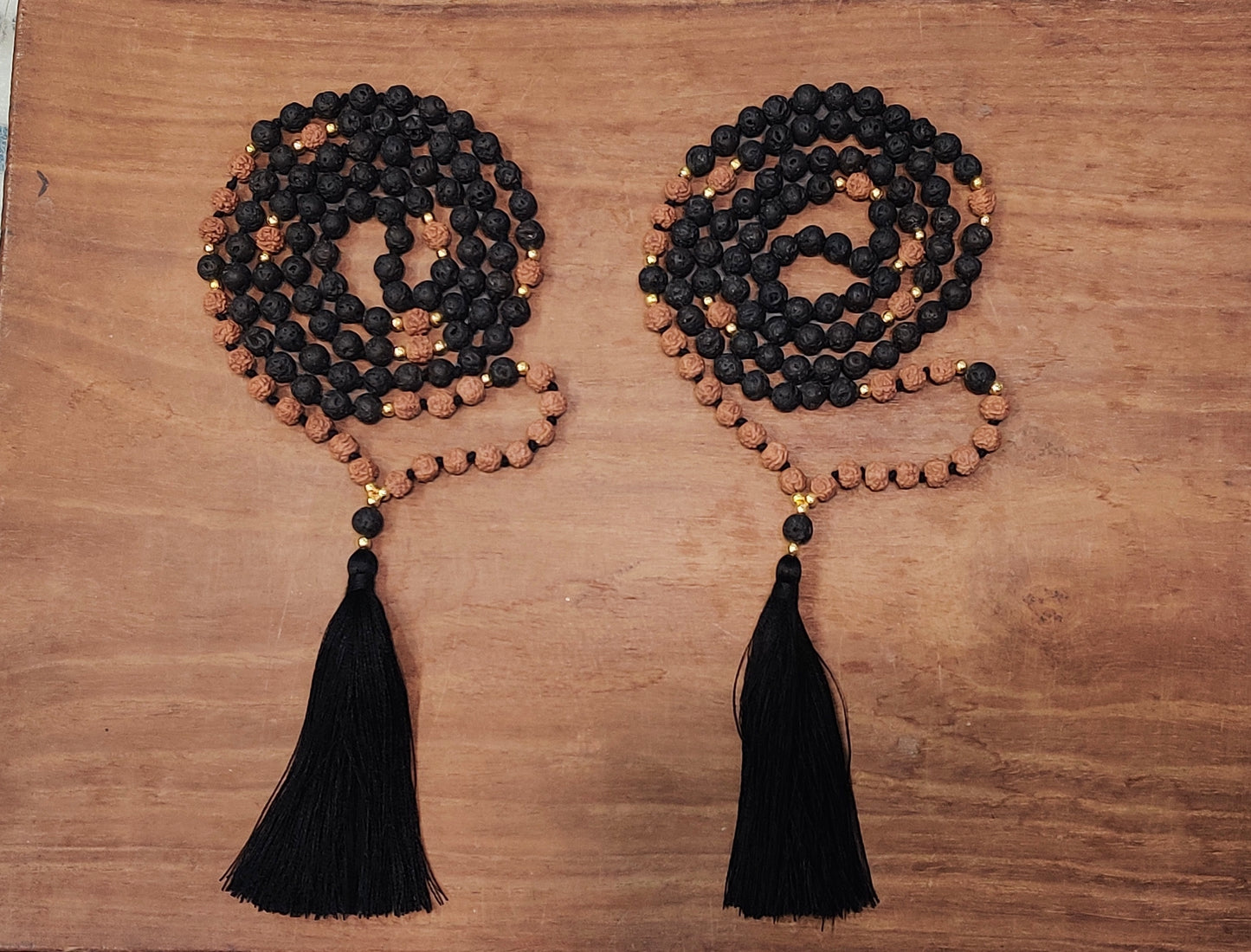 Lava with 5 Mukhi Rudraksha Japa Mala: Grounding and Spiritual Harmony