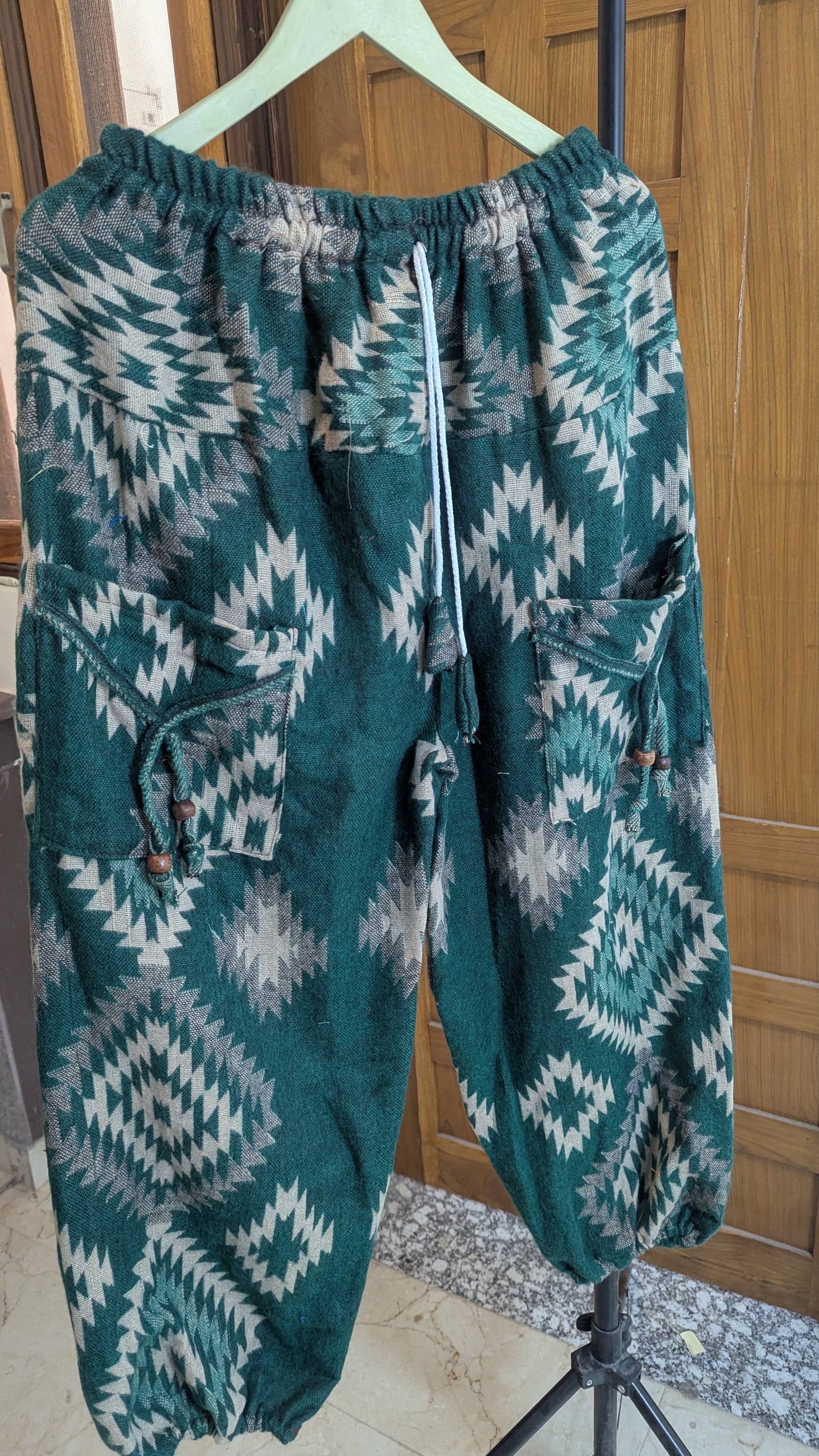 The Nomad’s Retreat: Artisanal Geometric Harem Pajamas