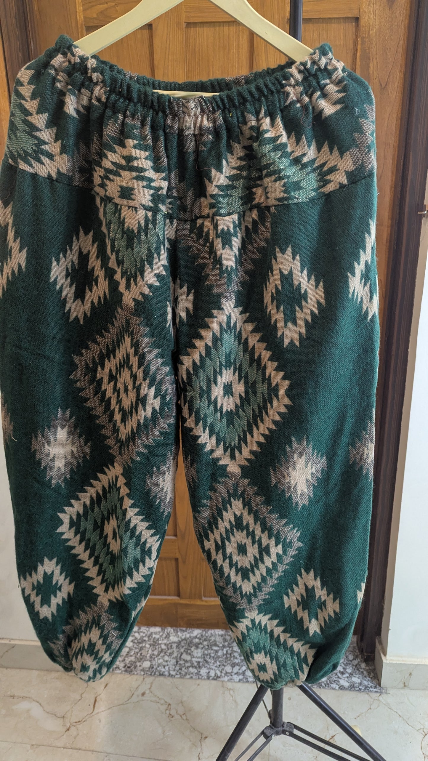 The Nomad’s Retreat: Artisanal Geometric Harem Pajamas