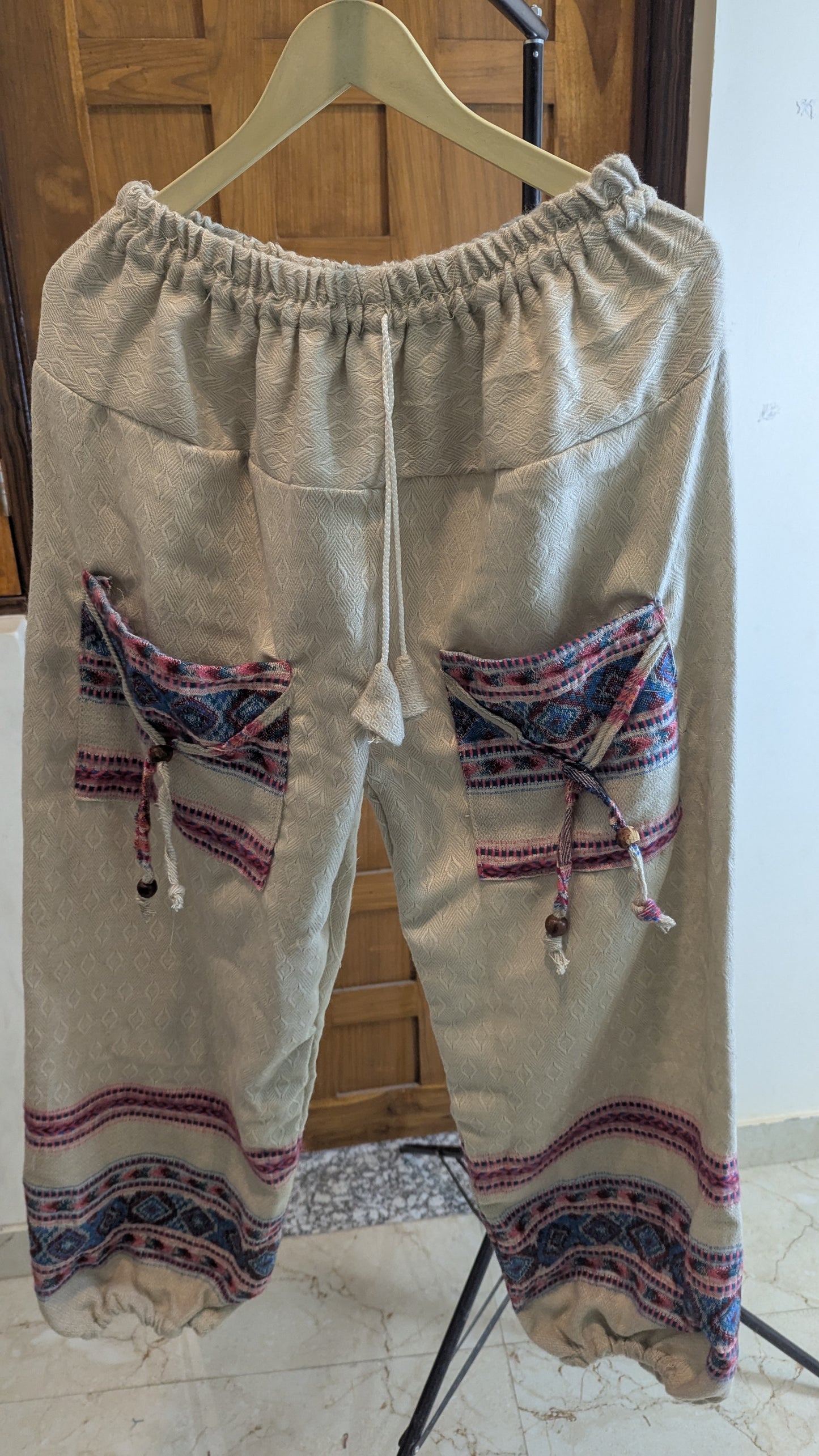The Himalayan Hearthside Woven Gheri Pajamas – Sage & Tribal Border