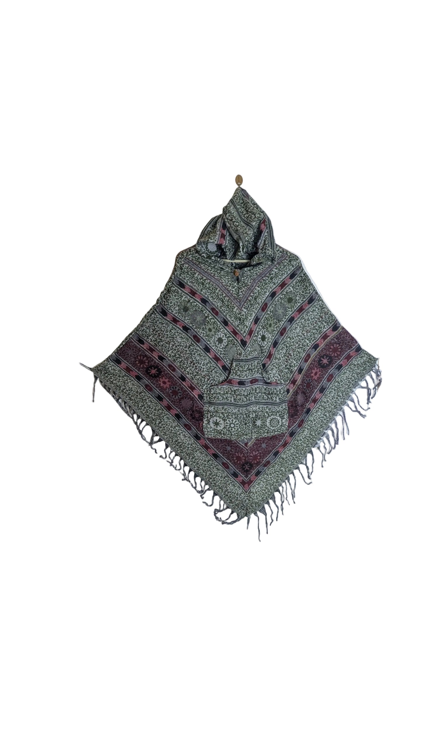 Sage Nomad Woven Gheri Joggers – Hand-Loomed Cotton with Tribal Accents