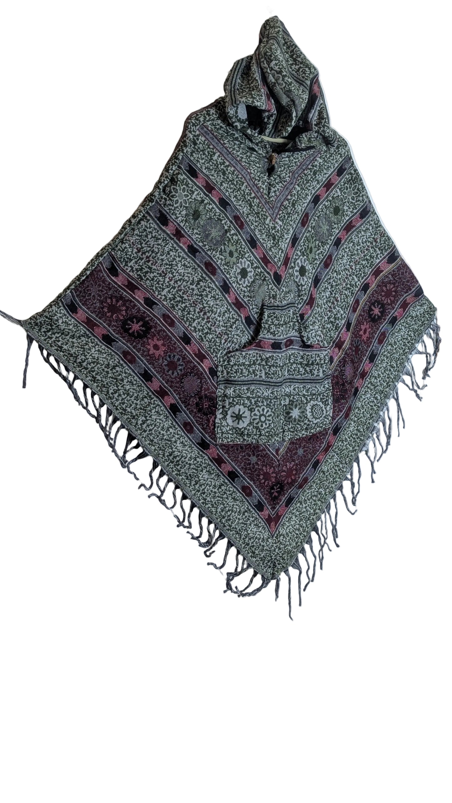 Sage Nomad Woven Gheri Joggers – Hand-Loomed Cotton with Tribal Accents