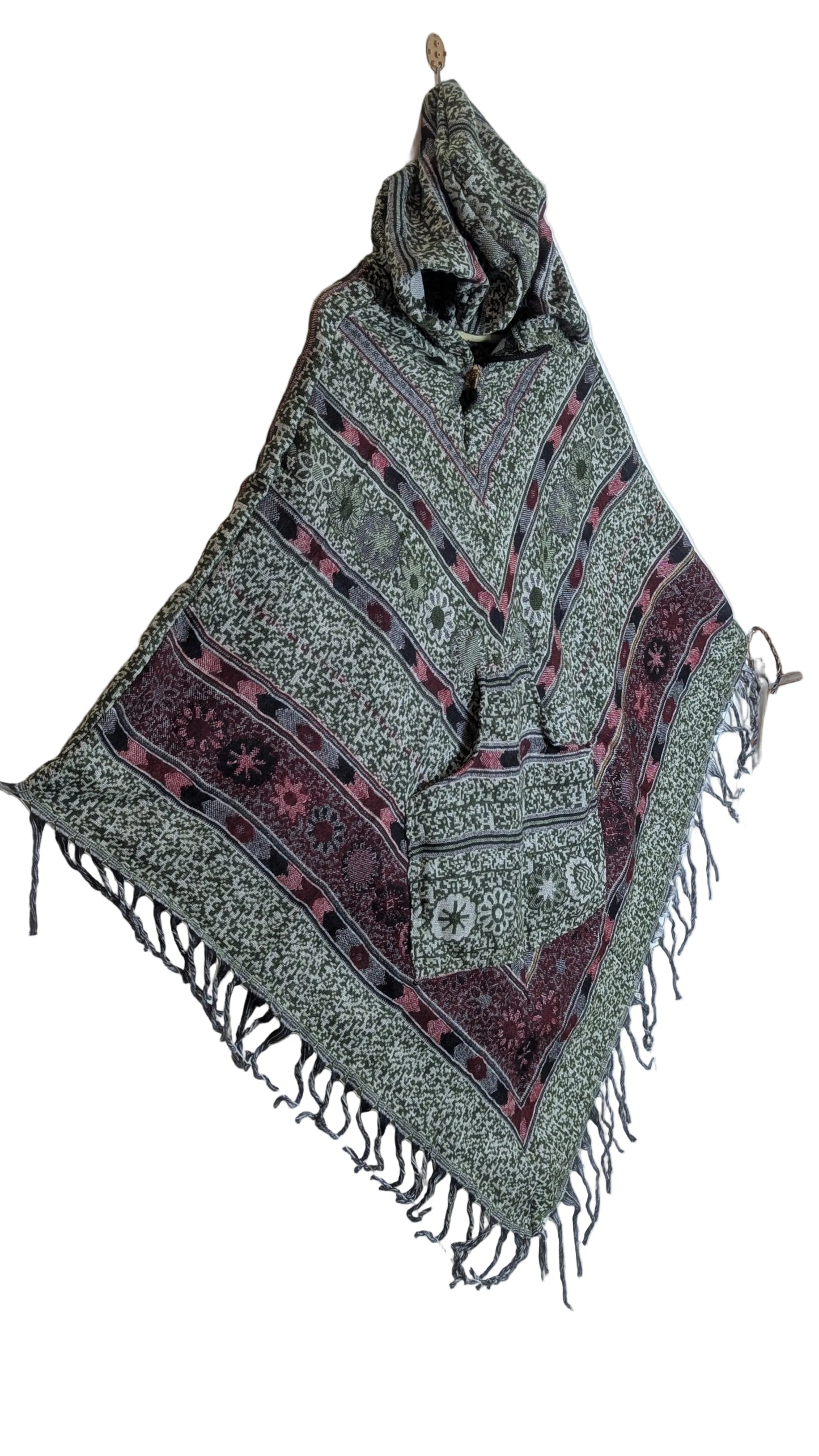 Sage Nomad Woven Gheri Joggers – Hand-Loomed Cotton with Tribal Accents