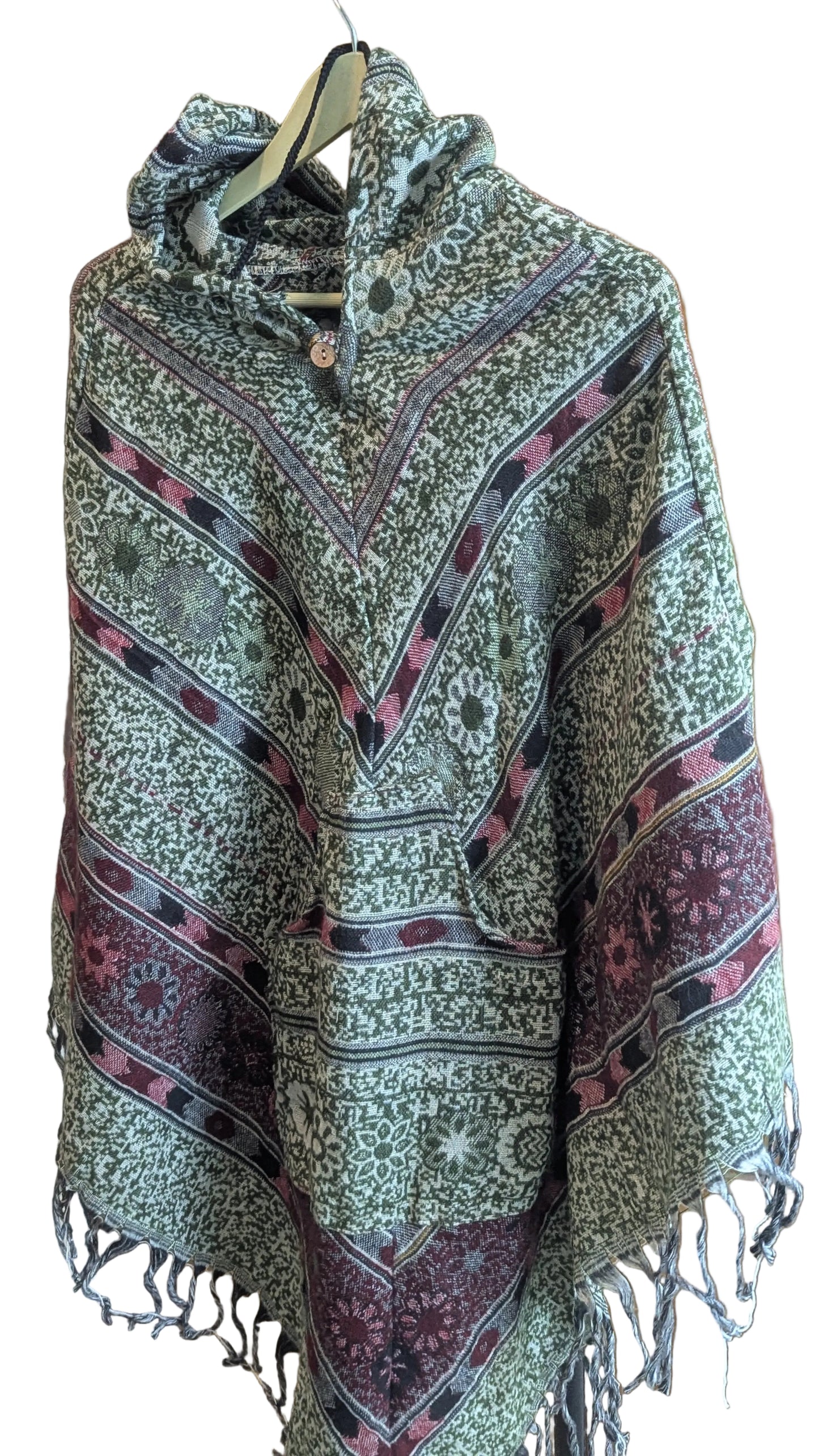Sage Nomad Woven Gheri Joggers – Hand-Loomed Cotton with Tribal Accents