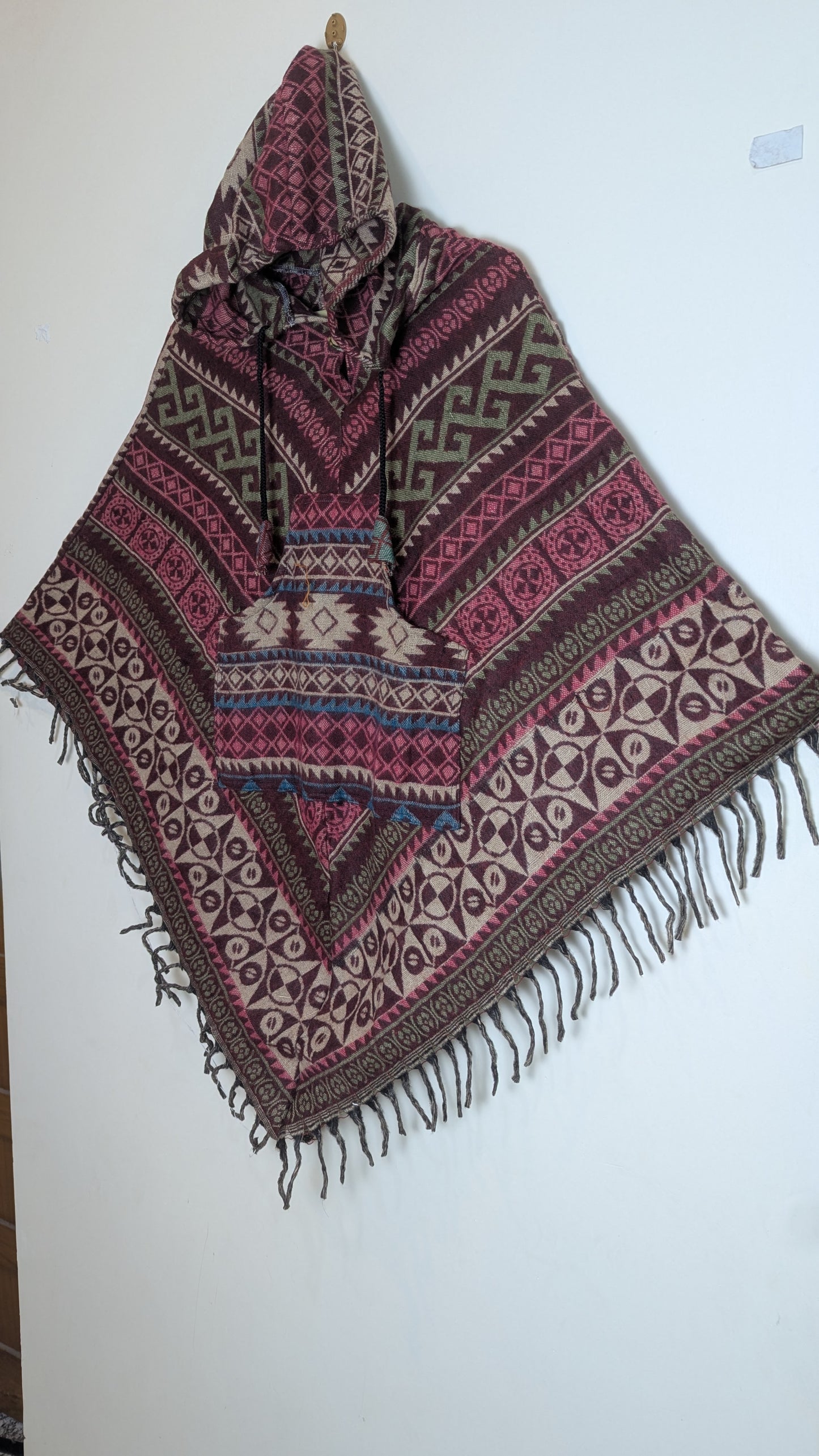 Nomad Rose Woven Gheri Joggers – Earthy Pink with Sunset Tribal Borders