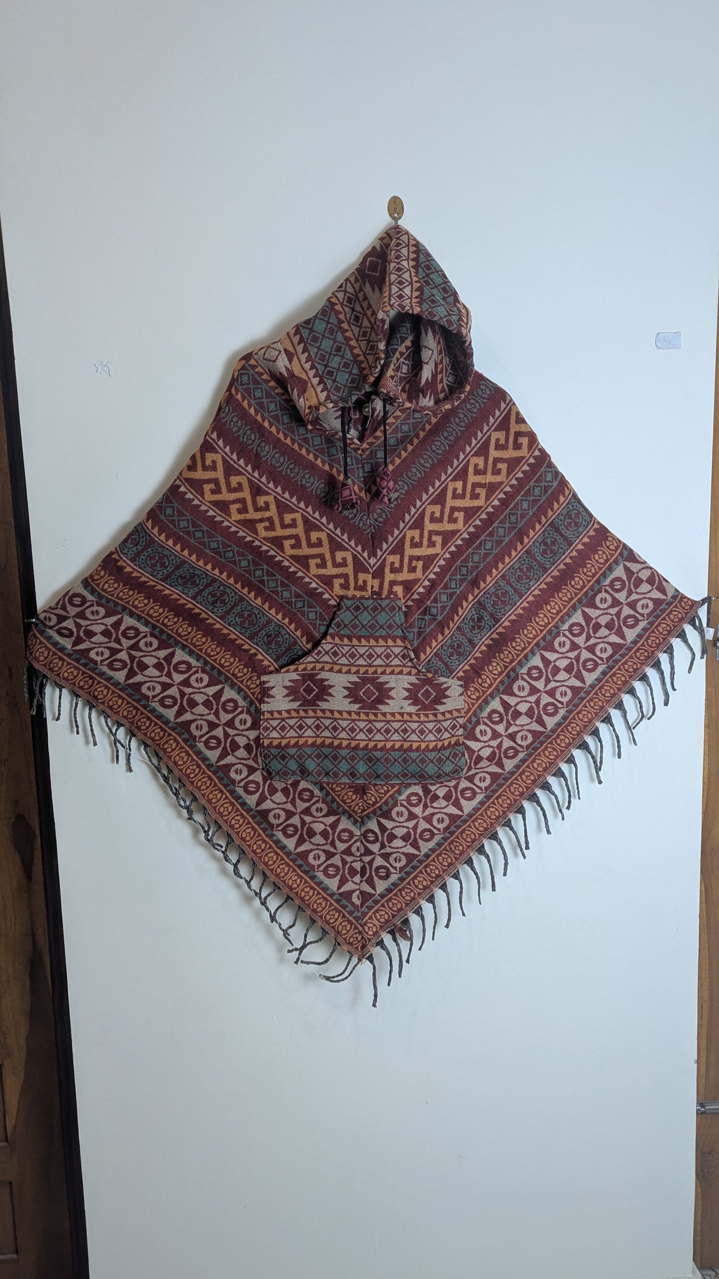 Nomad Rose Woven Gheri Joggers – Earthy Pink with Sunset Tribal Borders