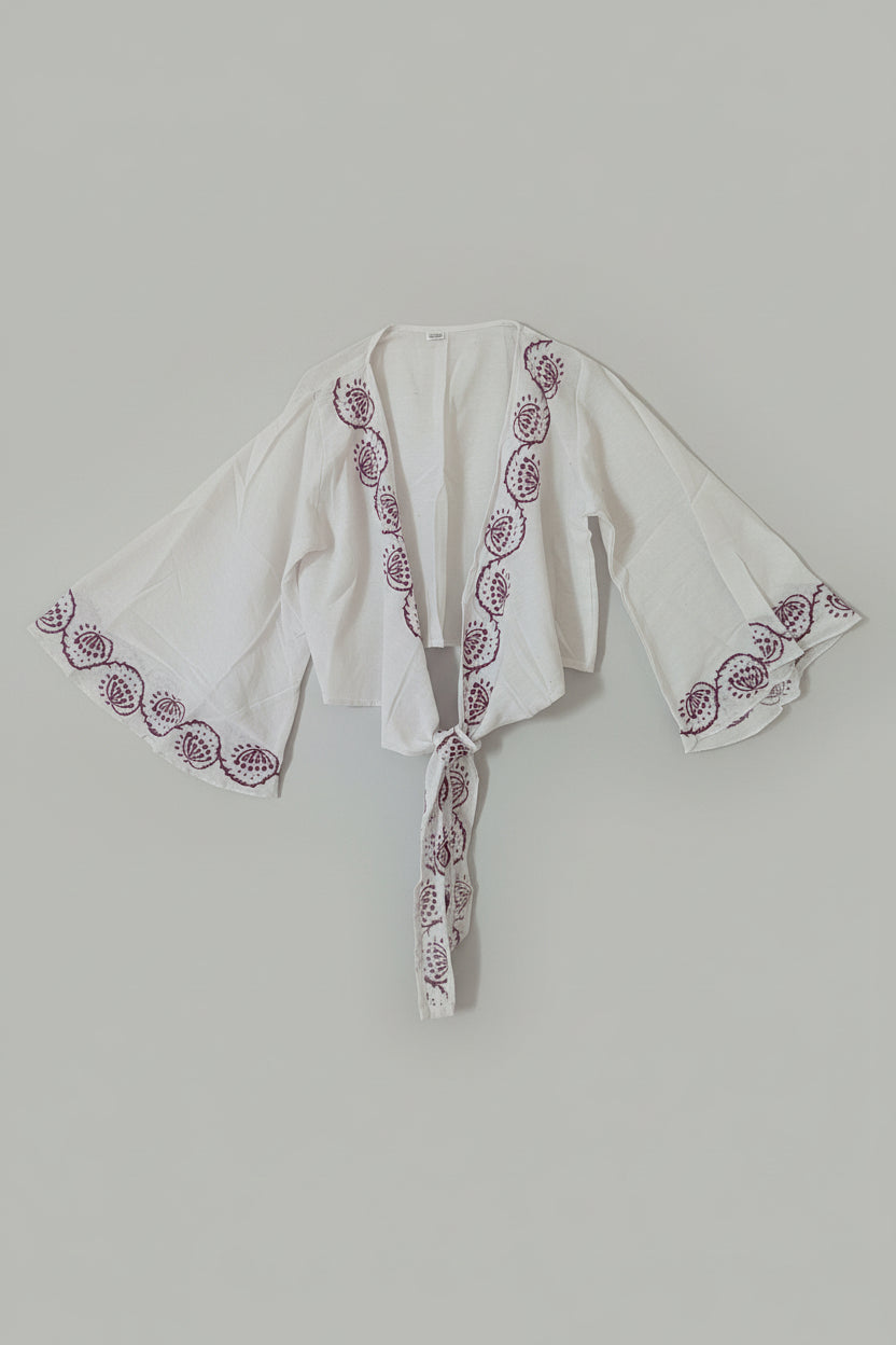 Sacred Bloom Co-ord Set | Hand-Block Print Tie-Front Set