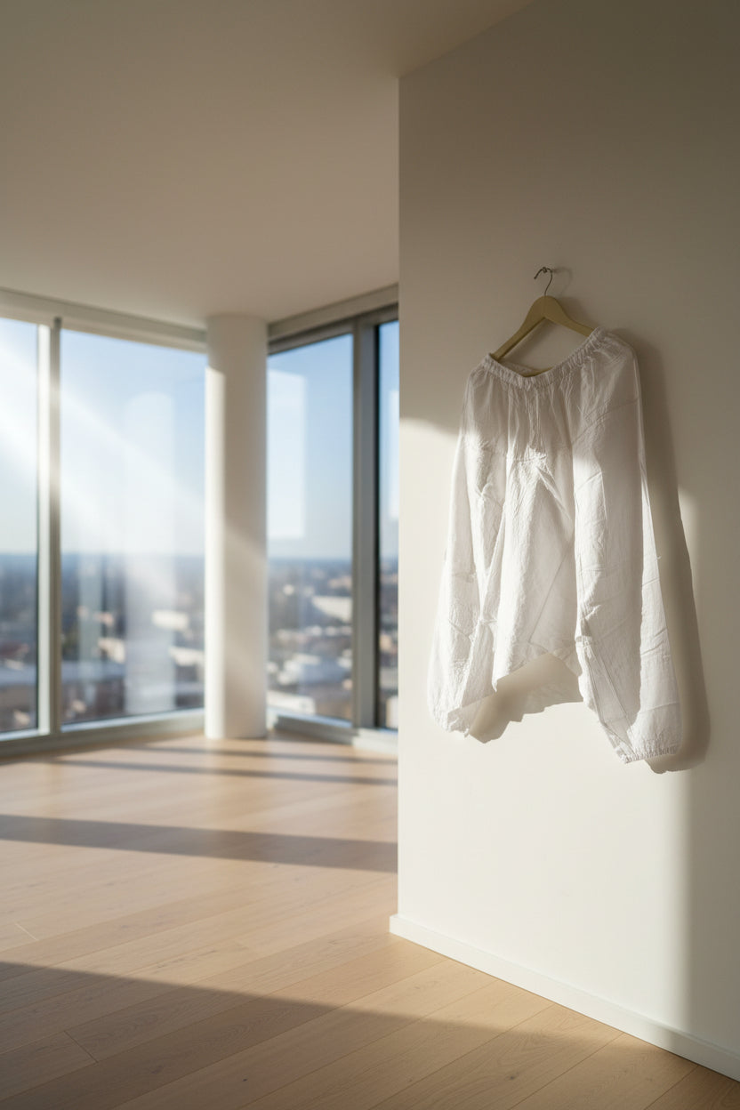 Classic White Unisex Drop-Crotch Harem Pants