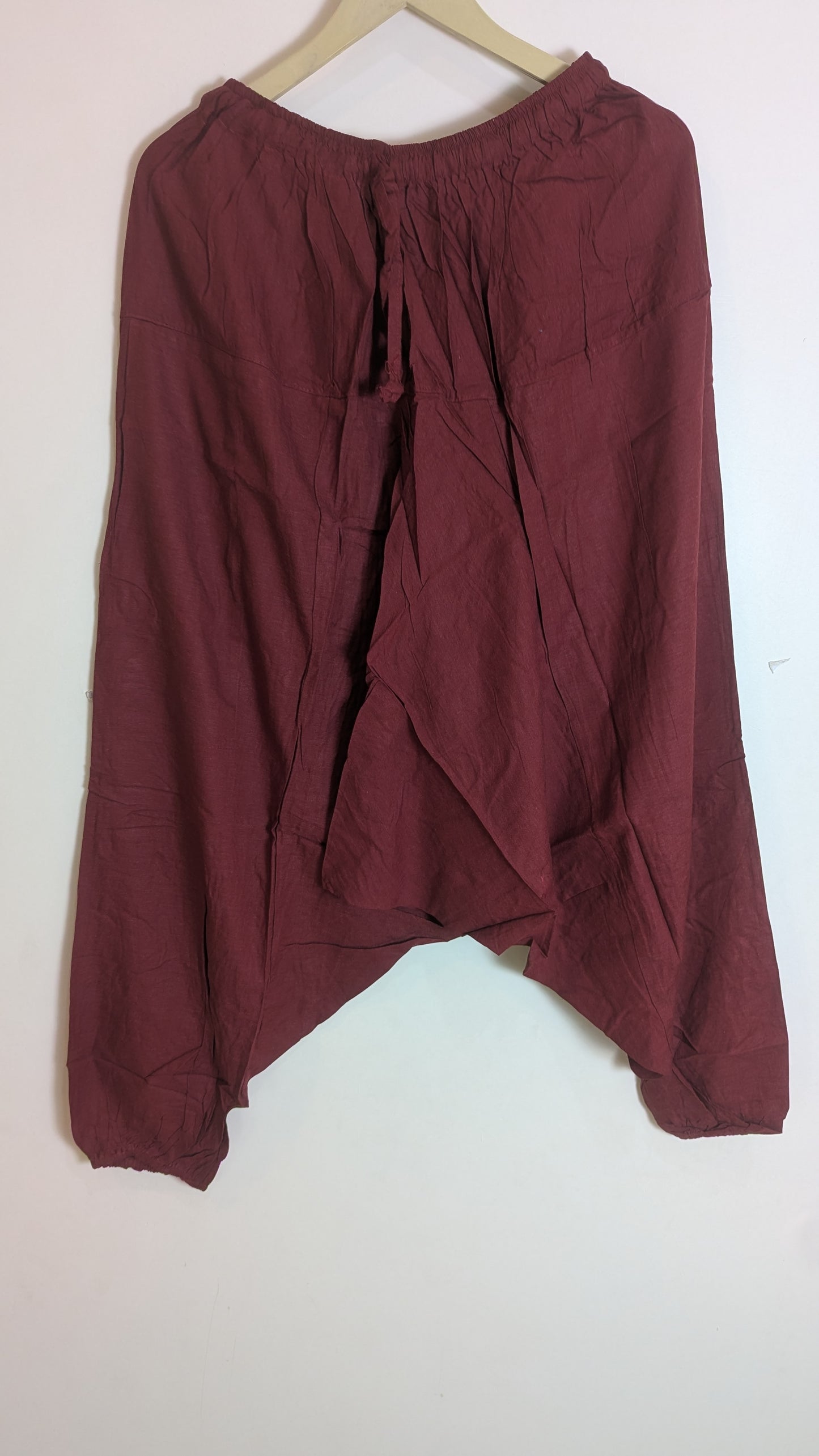 Nomad Maroon Harem Pants – Unisex Relaxed Travel & Yoga Trousers