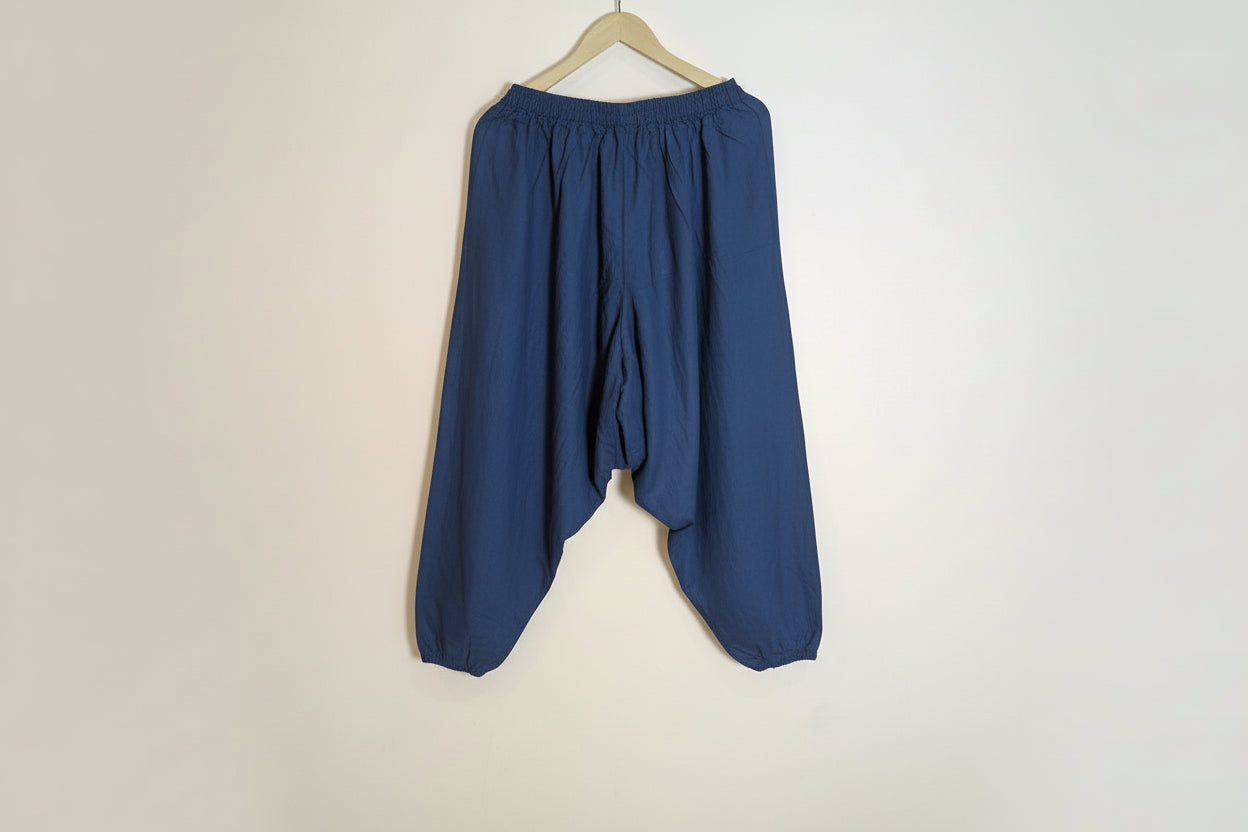 Navy Blue Unisex Harem Pants – Relaxed Fit Boho Yoga & Travel Wear