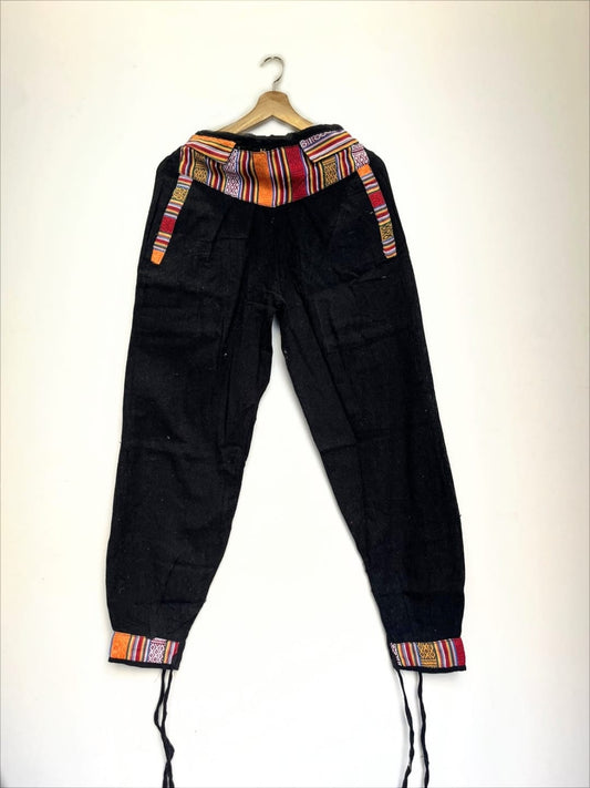 Black Nepali Kullu Style Pant – Handcrafted Ethnic Fashion
