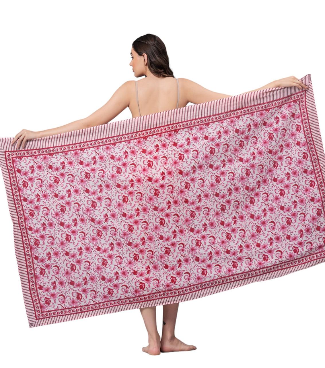 Handblock Cotton Scarf – Ethnic Print, Lightweight, Natural Dye, Soft & Breathable
