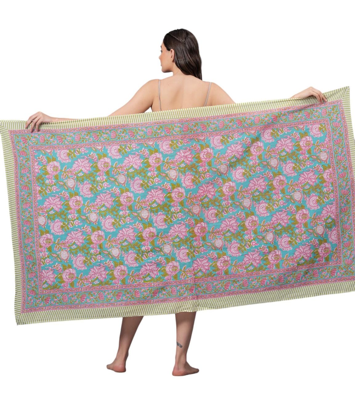 Handblock Cotton Scarf – Ethnic Print, Lightweight, Natural Dye, Soft & Breathable