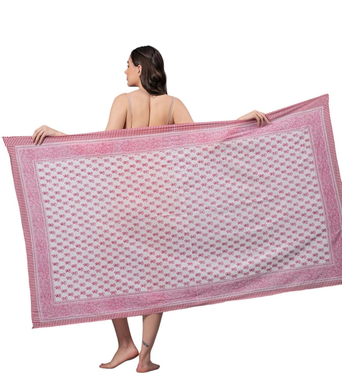 Handblock Cotton Scarf – Ethnic Print, Lightweight, Natural Dye, Soft & Breathable