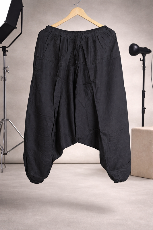 Black Unisex Harem Pants – Relaxed Fit Boho Yoga & Travel Wear